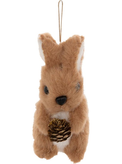Sujet lapin imitation fourrure pomme de pain polystyrène h12 cm - Kiabi