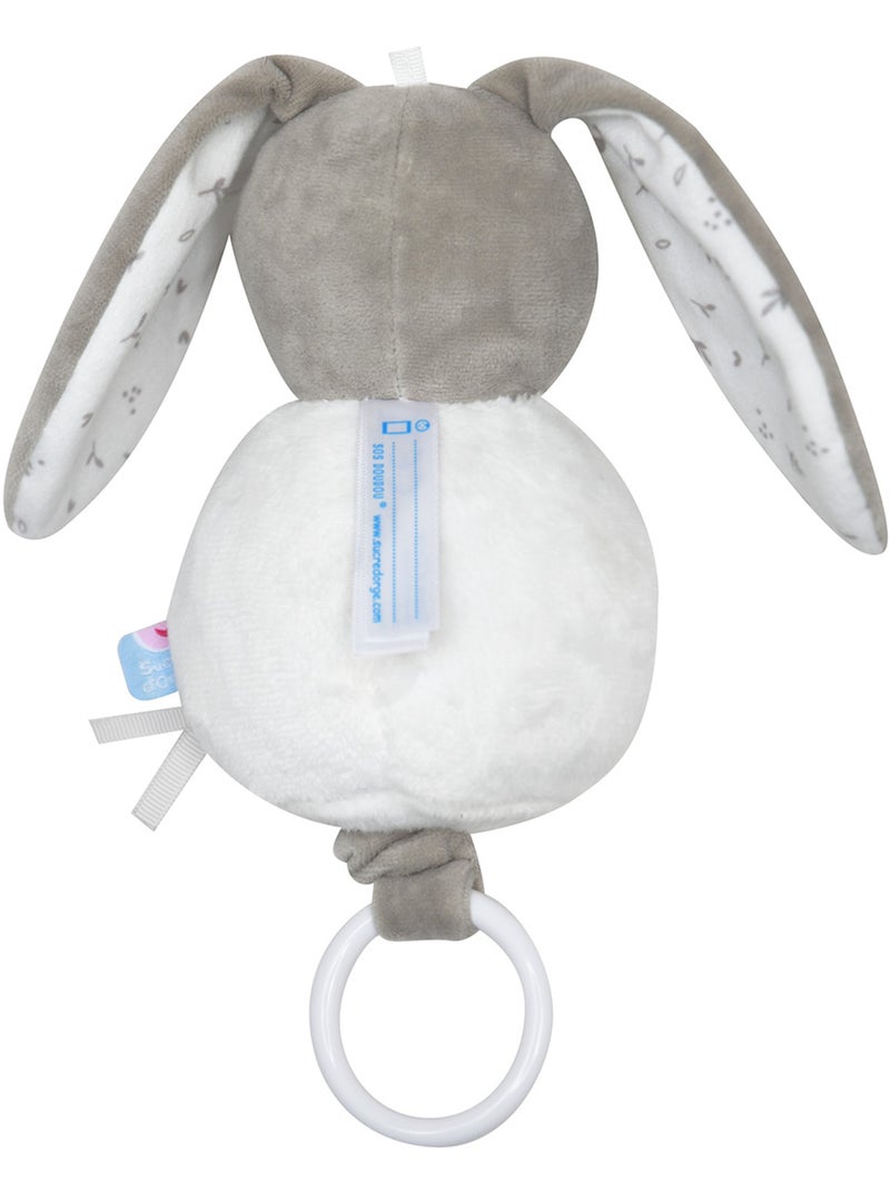 SUJET MUSICAL LAPIN ROBB VELOURS DOUX Gris - Kiabi