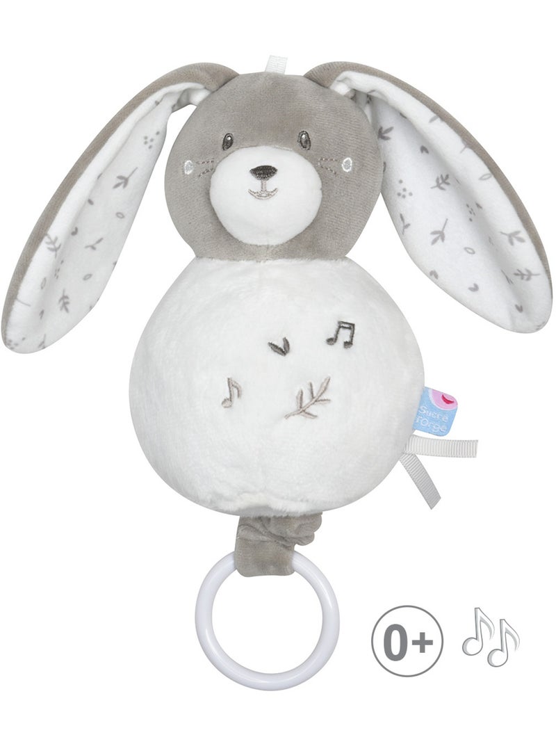 SUJET MUSICAL LAPIN ROBB VELOURS DOUX Gris - Kiabi