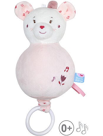 SUJET MUSICAL SOURIS RENETTE VELOURS DOUX