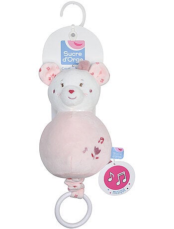 SUJET MUSICAL SOURIS RENETTE VELOURS DOUX