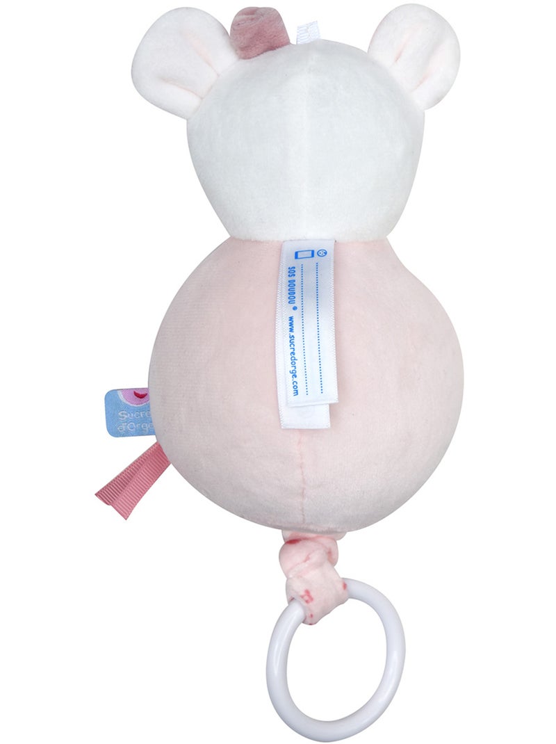 SUJET MUSICAL SOURIS RENETTE VELOURS DOUX Rose - Kiabi