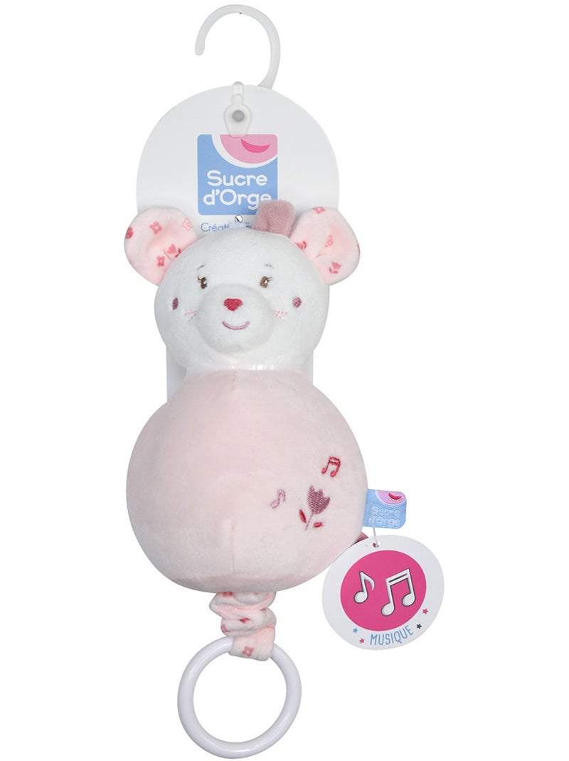 SUJET MUSICAL SOURIS RENETTE VELOURS DOUX Rose - Kiabi