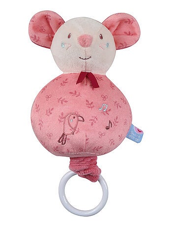 SUJET MUSICAL SOURIS VELOURS DOUX