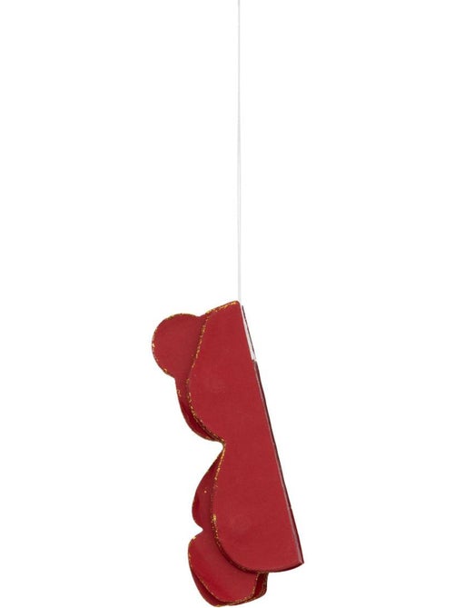 Sujet ourson papier h12 cm rouge - Kiabi