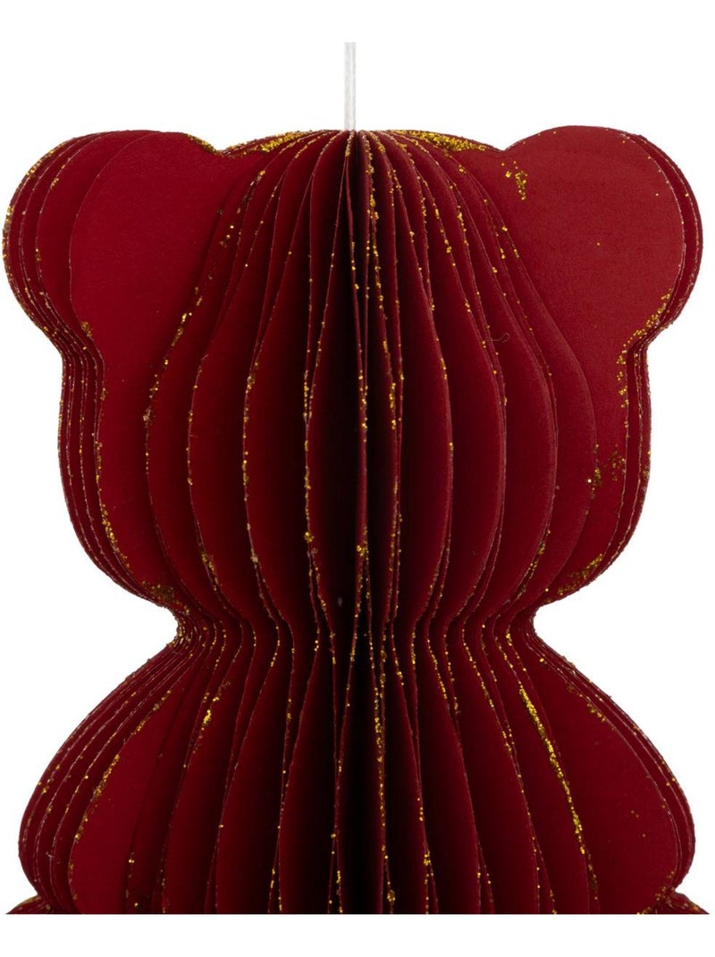 Sujet ourson papier h12 cm rouge Rouge - Kiabi