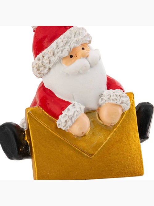Sujet père noël lettre dorée h6 cm rouge - Kiabi