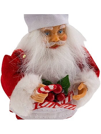 Sujet père noël pâtissier h13 cm rouge