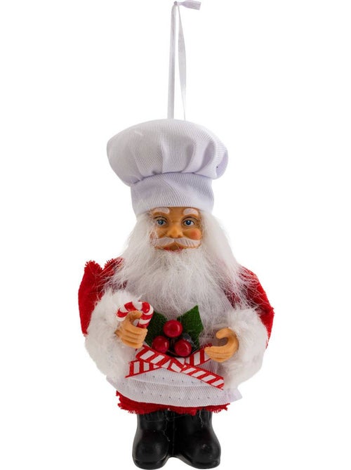 Sujet père noël pâtissier h13 cm rouge - Kiabi