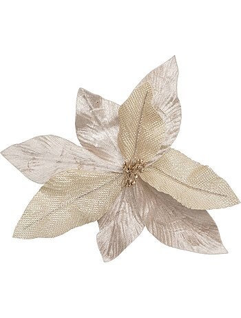Sujet poinsettia bout pailleté 23 cm