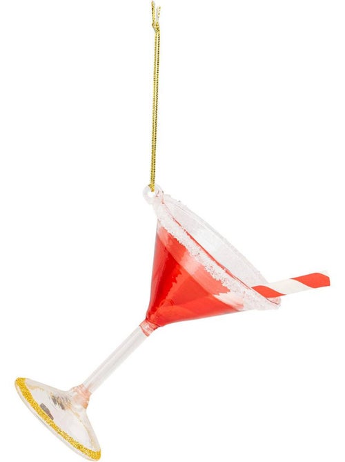 Sujet verre à martini verre h9 cm rouge - Kiabi