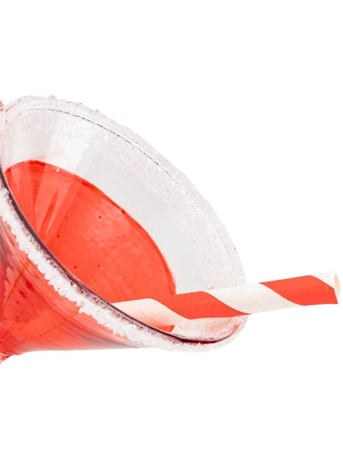 Sujet verre à martini verre h9 cm rouge - Kiabi