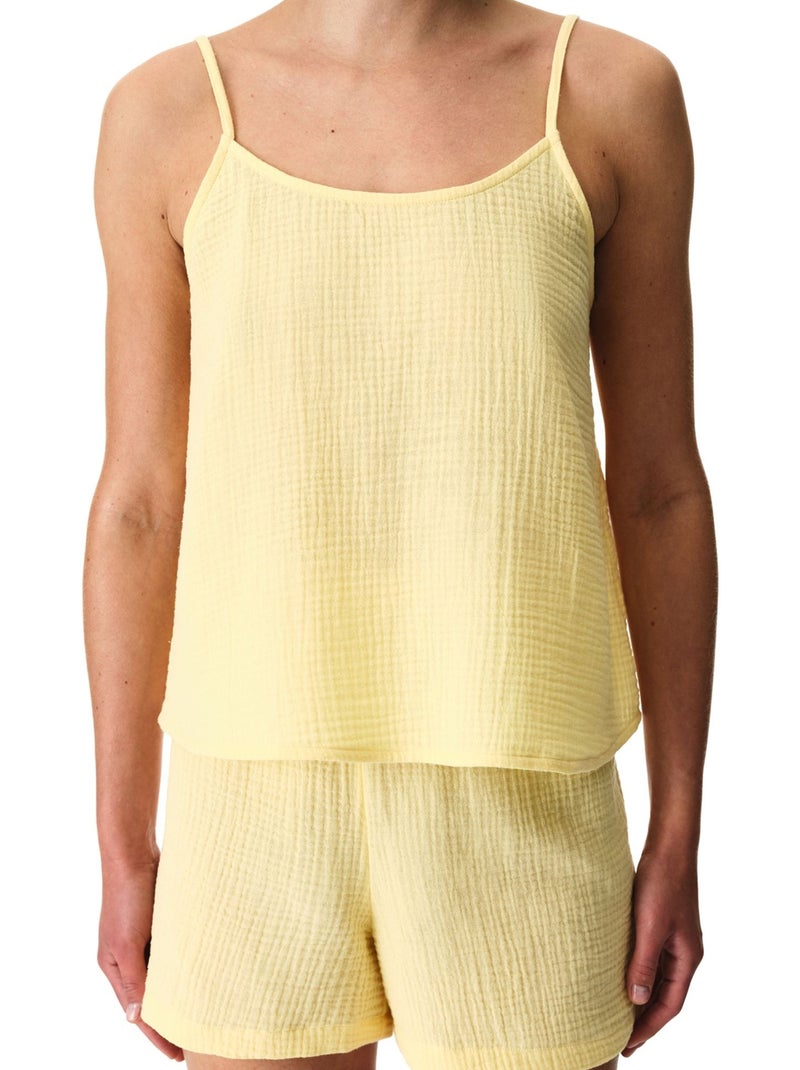 Sunny day ensemble de pyjama en mousseline de coton avec short penti Jaune citron - Kiabi