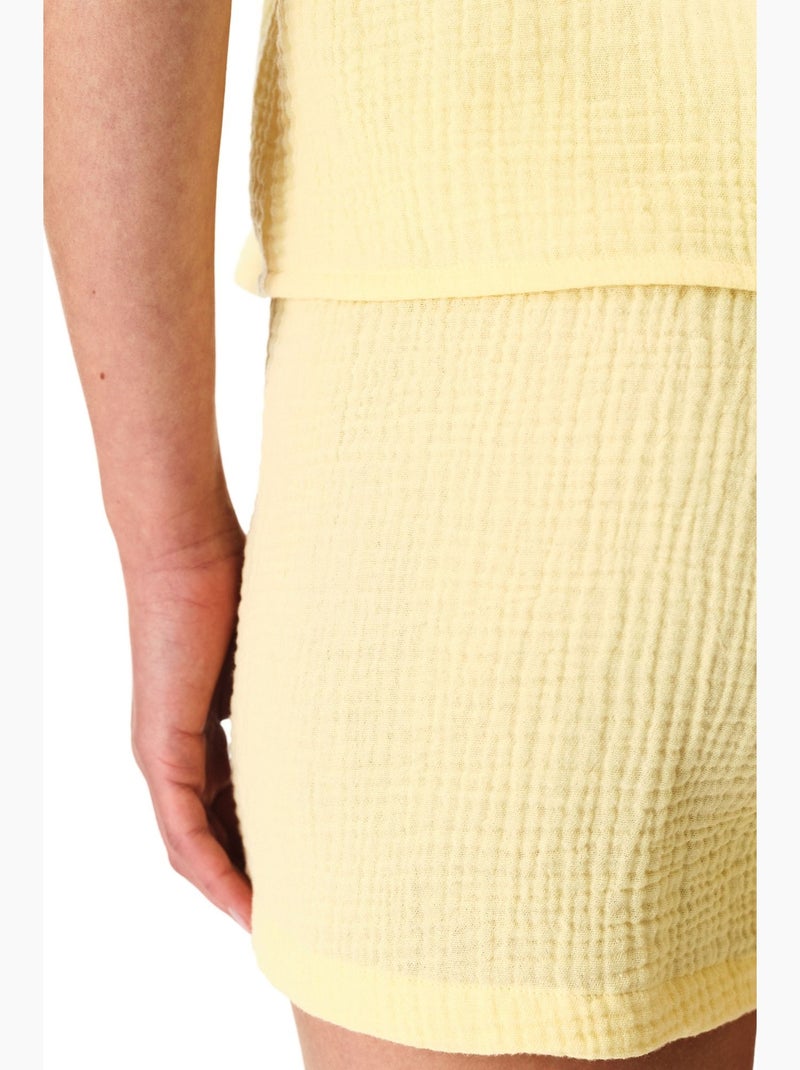 Sunny day ensemble de pyjama en mousseline de coton avec short penti Jaune citron - Kiabi