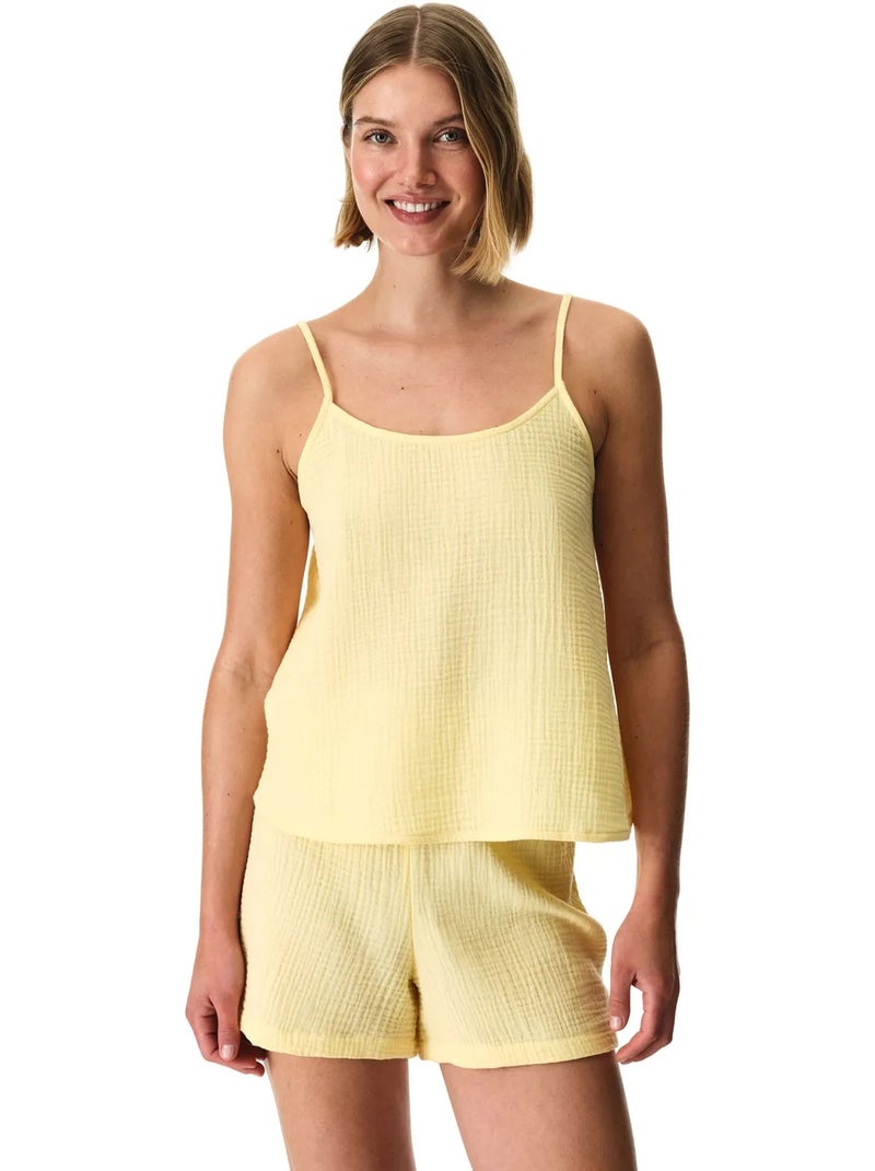 Sunny day ensemble de pyjama en mousseline de coton avec short penti Jaune citron - Kiabi