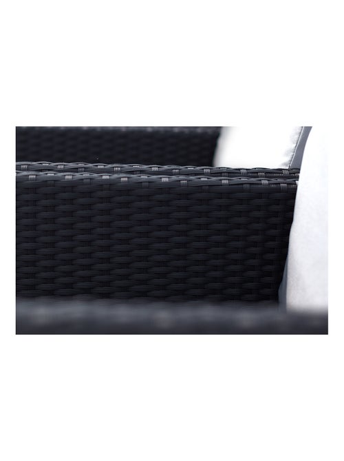 SUNSET Table et chaise 8 places encastrables alu résine noir-blanc - Kiabi SUNSET Table et chaise 8 places encastrables alu résine noir-blanc - Kiabi