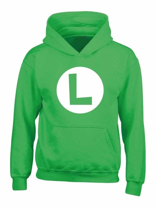 Super Mario - Sweat à capuche LUIGI BADGE - Kiabi