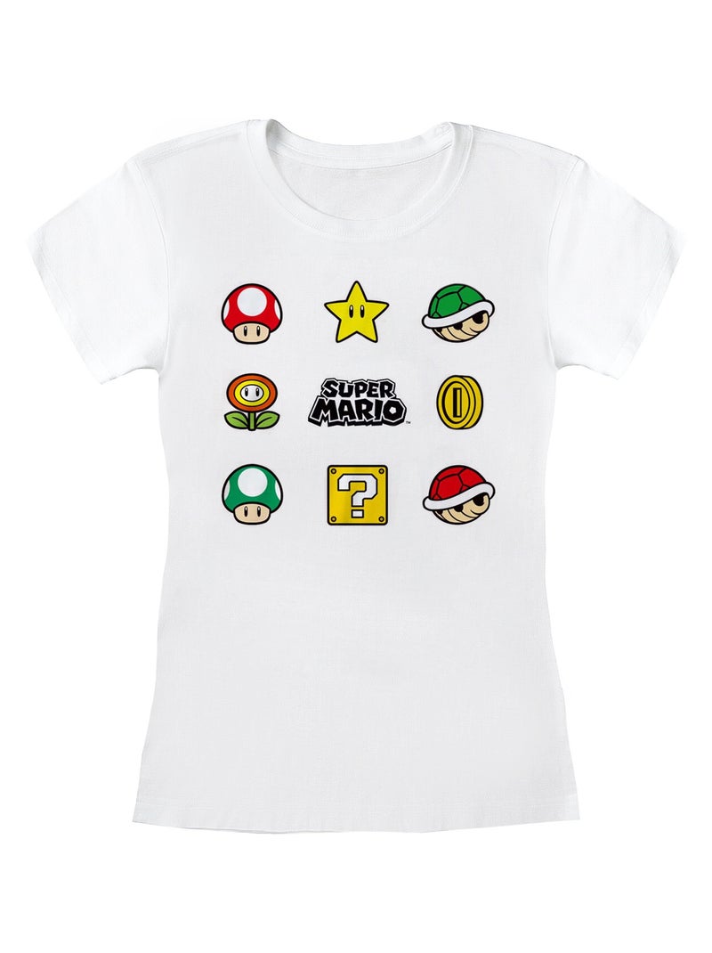 Super Mario - T-shirt ITEMS Blanc - Kiabi
