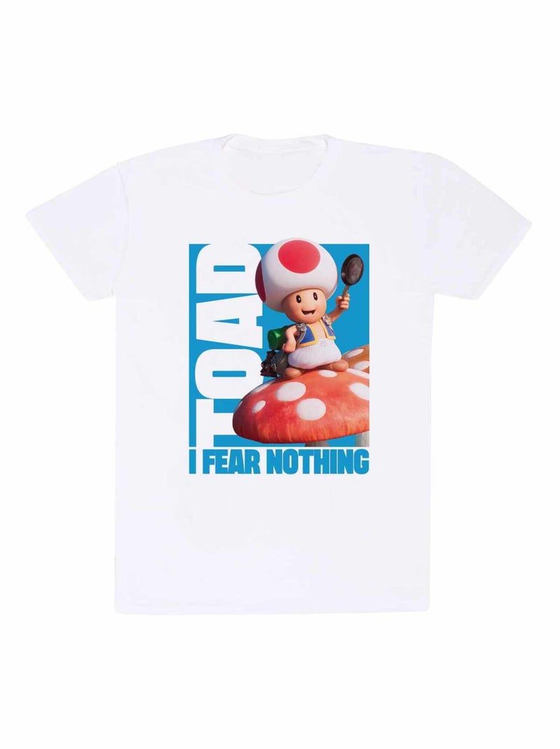 Super Mario Bros - T-shirt FEAR NOTHING Blanc - Kiabi