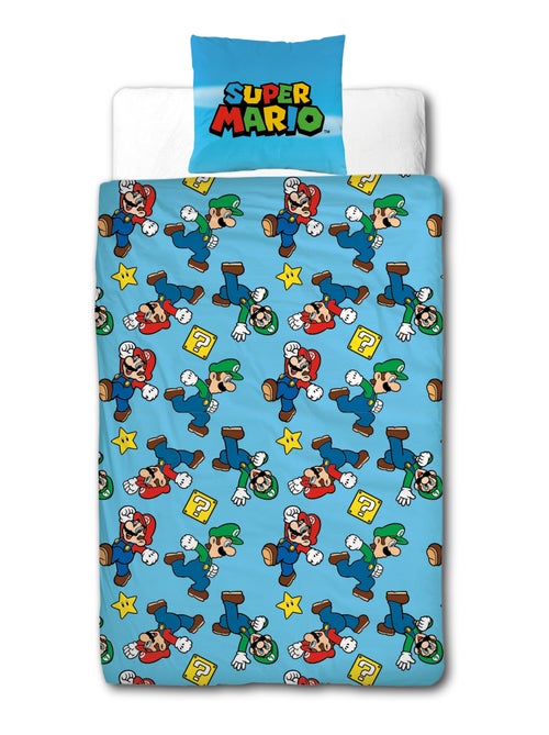 Super Mario, Parure de Lit Enfant Imprimée Réversible, MARIO ET LUIGI - Kiabi