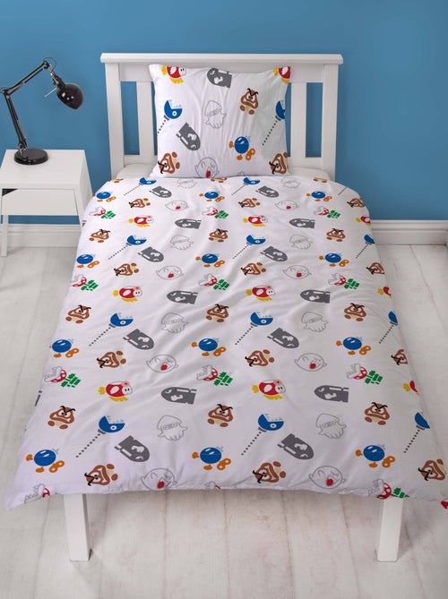 Super Mario, Parure de Lit Enfant Imprimée Réversible, MARIO ET SES AMIS - Kiabi