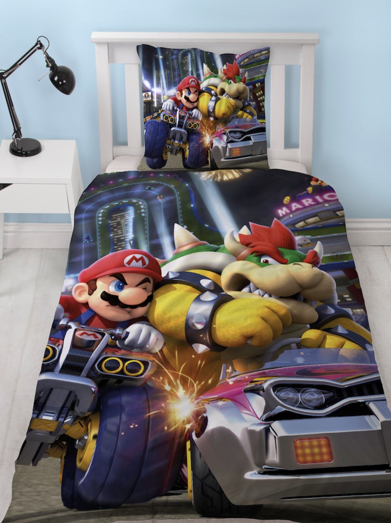 Super Mario, Parure de Lit Enfant Imprimée Réversible, MARIO KART Noir - Kiabi