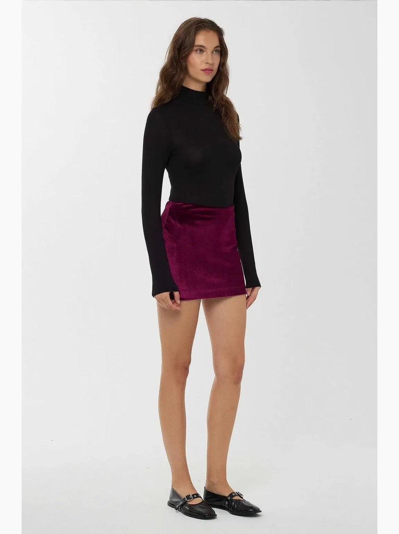 Super mini-jupe en velours hiccup Rose - Kiabi