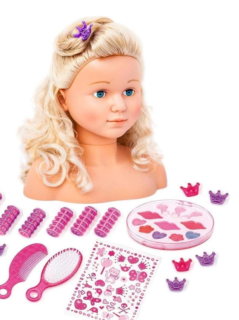 Super Modèle Tête à Coiffer et Maquiller Cheveux Blond N/A - Kiabi