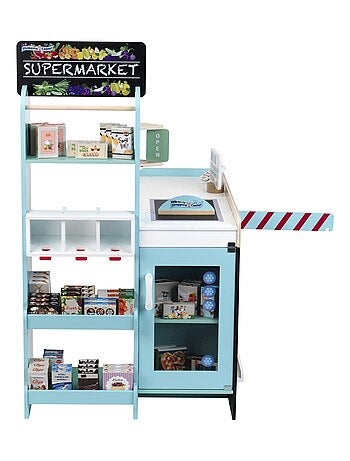 Supermarché en bois avec accessoires