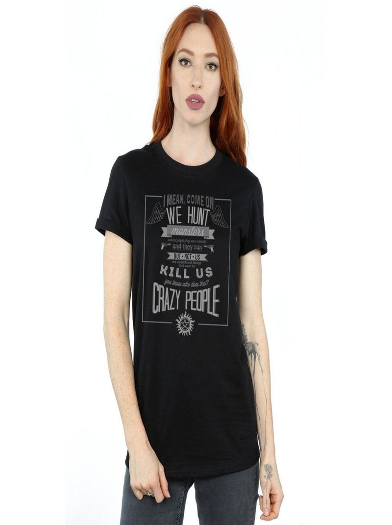 Supernatural - T-shirt CRAZY PEOPLE Noir - Kiabi