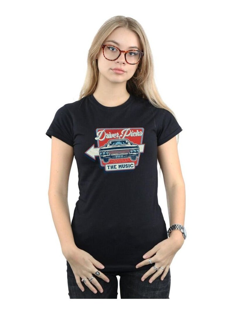 Supernatural - T-shirt DRIVER PICKS THE MUSIC Noir - Kiabi