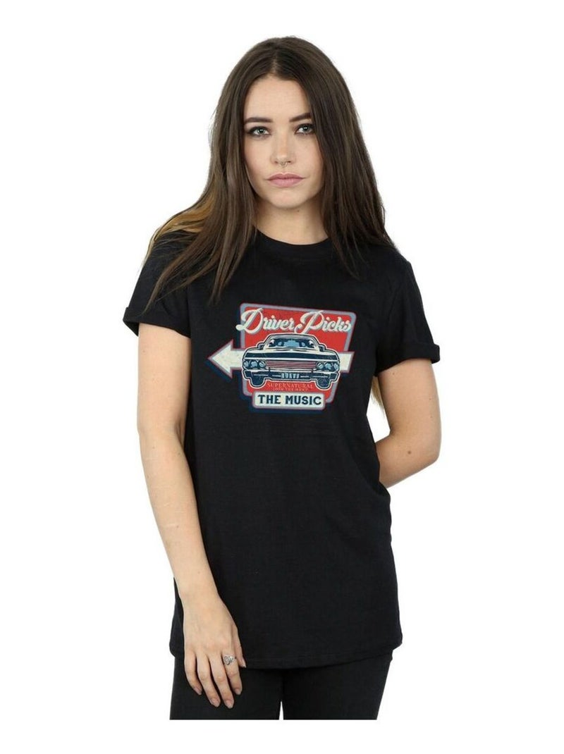 Supernatural - T-shirt DRIVER PICKS THE MUSIC Noir - Kiabi