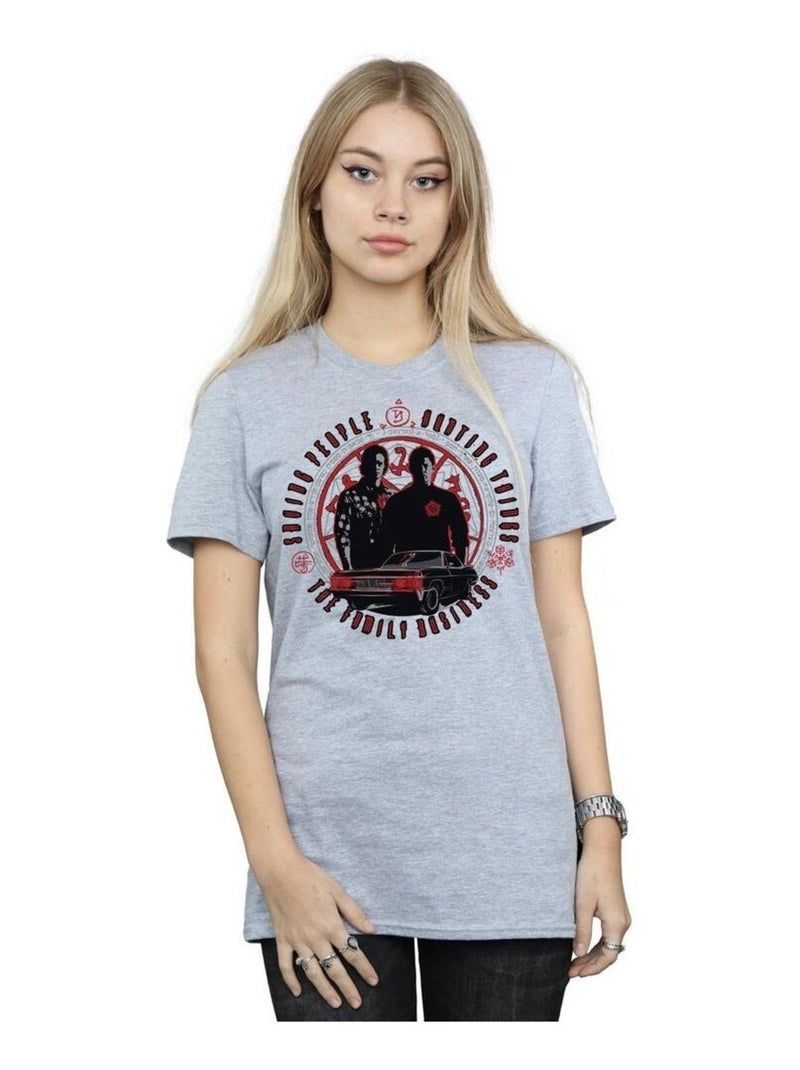 Supernatural - T-shirt FAMILY BUSINESS Gris chiné - Kiabi