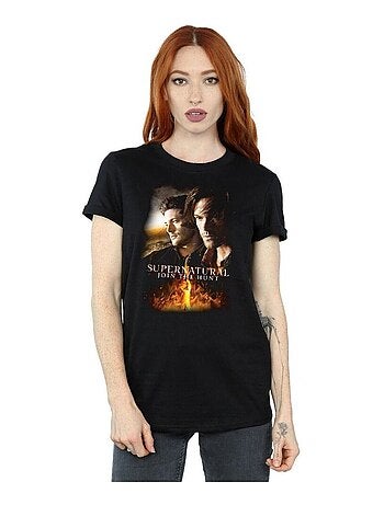 Supernatural - T-shirt FLAMING POSTER (Dean Winchester, Sam Winchester)