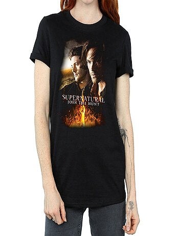 Supernatural - T-shirt FLAMING POSTER (Dean Winchester, Sam Winchester)