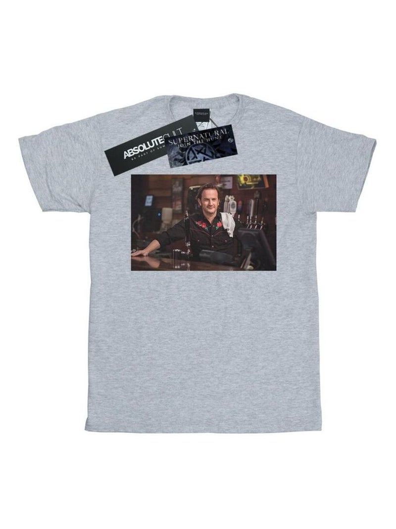 Supernatural - T-shirt GABRIEL'S BAR Gris chiné - Kiabi