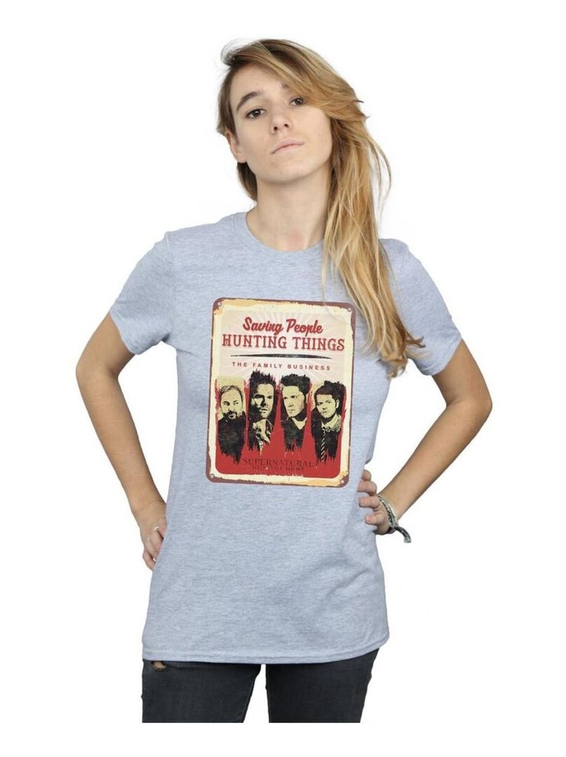 Supernatural - T-shirt Gris chiné - Kiabi