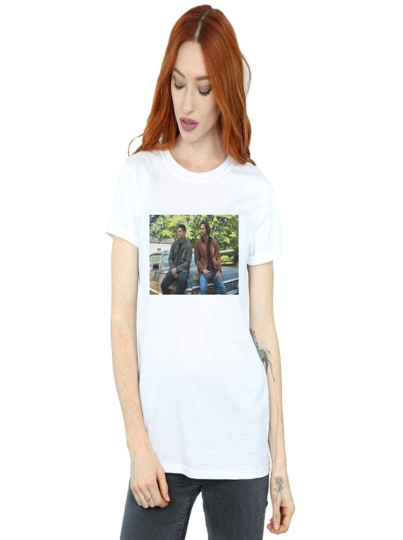 Supernatural - T-shirt IMPALA BROTHERS Blanc - Kiabi