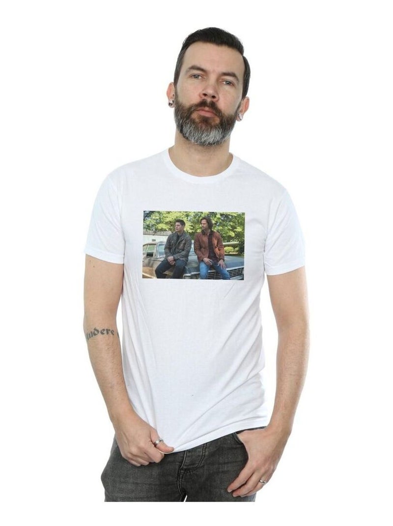 Supernatural - T-shirt IMPALA BROTHERS Blanc - Kiabi