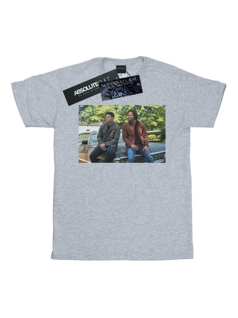 Supernatural - T-shirt IMPALA BROTHERS Gris chiné - Kiabi