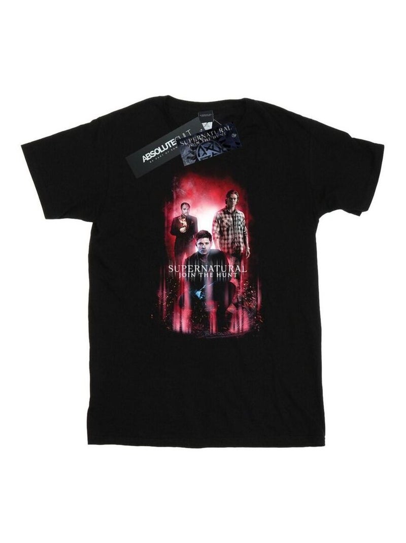 Supernatural - T-shirt motif Crowley motif/style groupe Noir - Kiabi