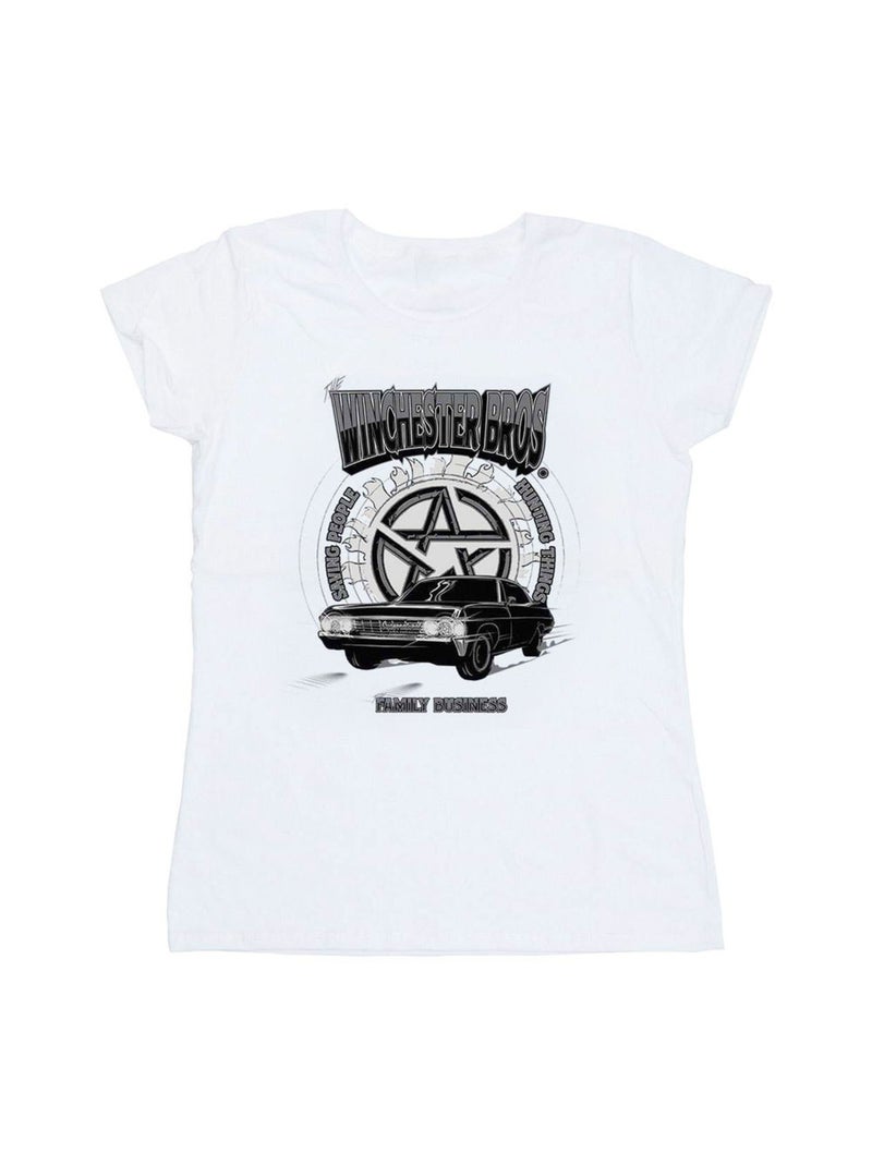 Supernatural - T-shirt motif John Winchester Blanc - Kiabi