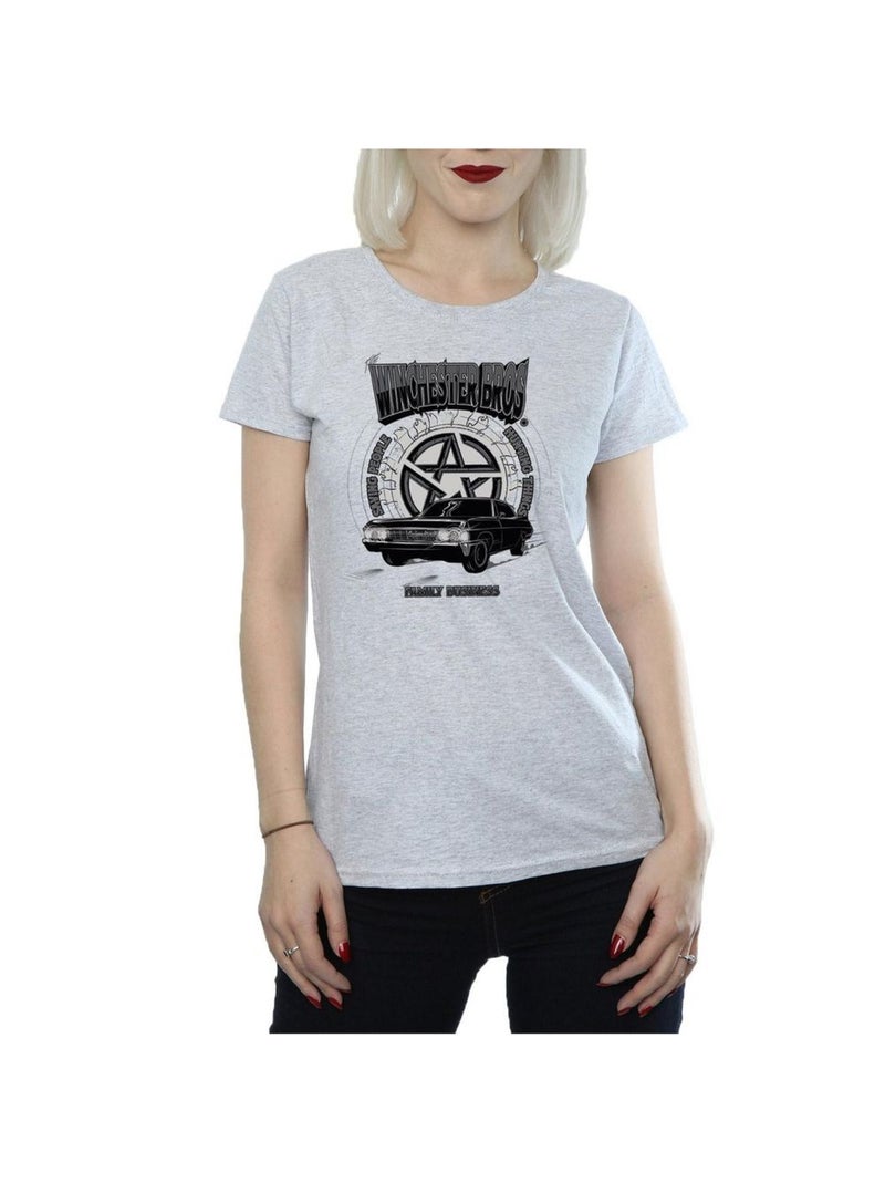 Supernatural - T-shirt motif John Winchester Gris chiné - Kiabi