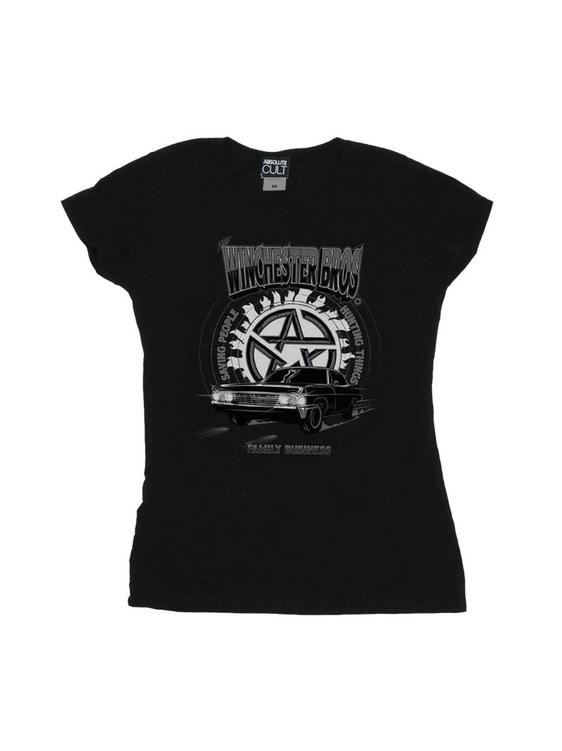 Supernatural - T-shirt motif John Winchester Noir - Kiabi