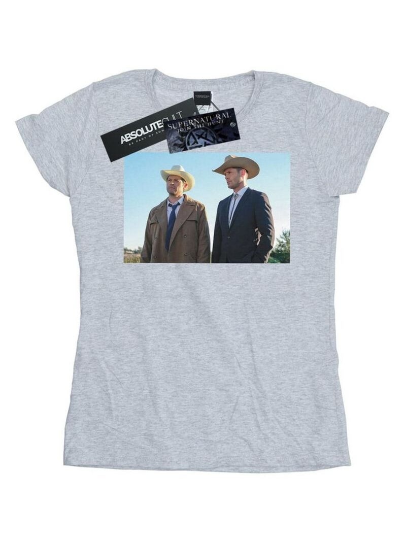 Supernatural - T-shirt STETSON BOYS Gris chiné - Kiabi