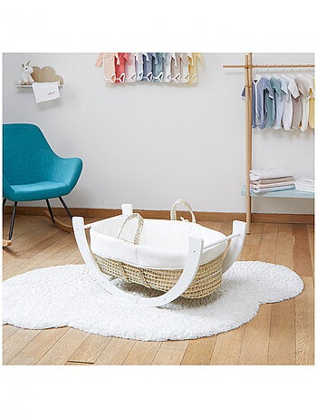 Couffin bébé avec Matelas, Habillage en Velours - Coton Bio