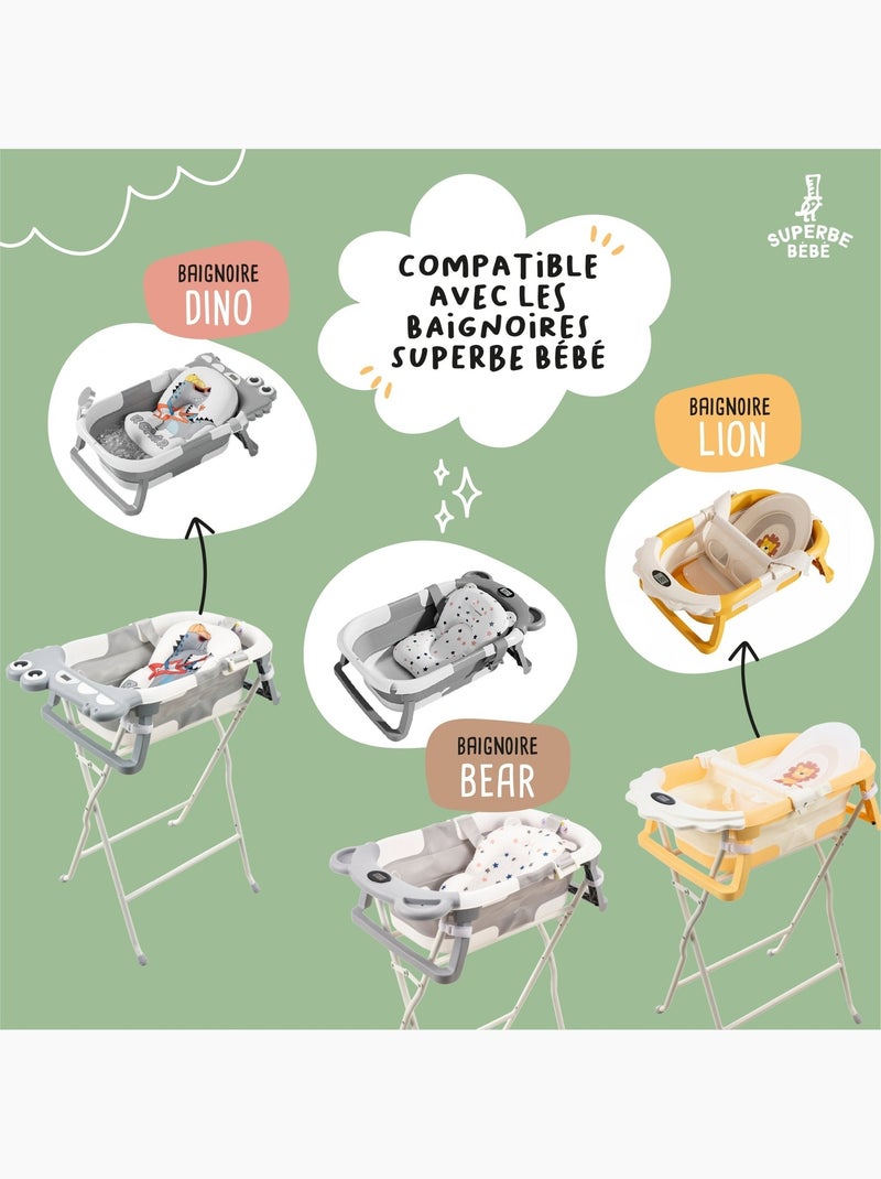 Support de baignoire pour modèles Bear, Dino et Lion- Kit de drainage inclus| SUPERBE BEBE Blanc nacré - Kiabi