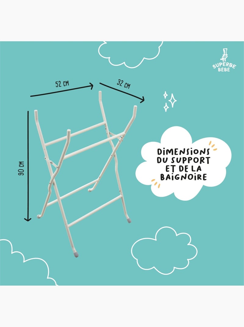 Support de baignoire pour modèles Bear, Dino et Lion- Kit de drainage inclus| SUPERBE BEBE Blanc nacré - Kiabi