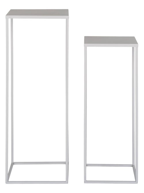 Support de fleurs Beja - Support de fleurs, acier, gris froid, lot de 2 - Kiabi