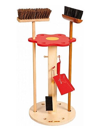 Support en bois pour balais - jeu Montessori